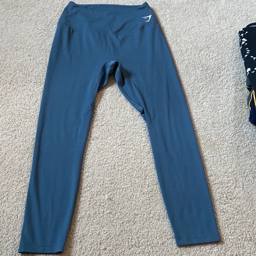 Teal Gymshark leggings.